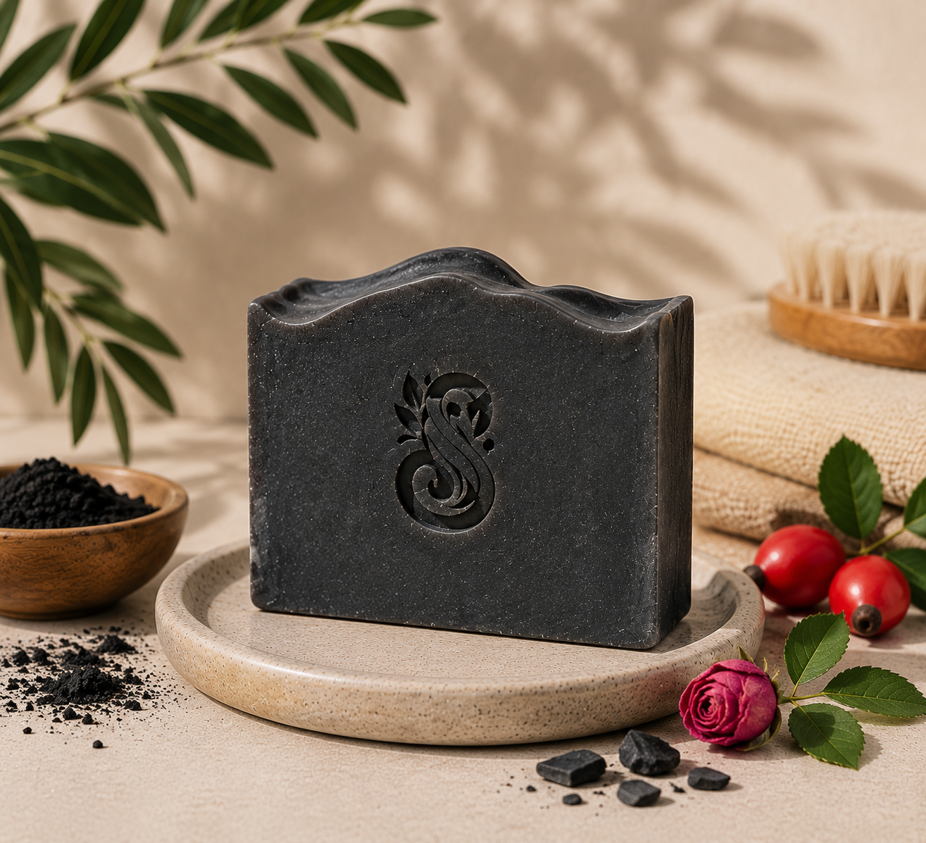 Activated Charcoal and Rosehip Seed Soap